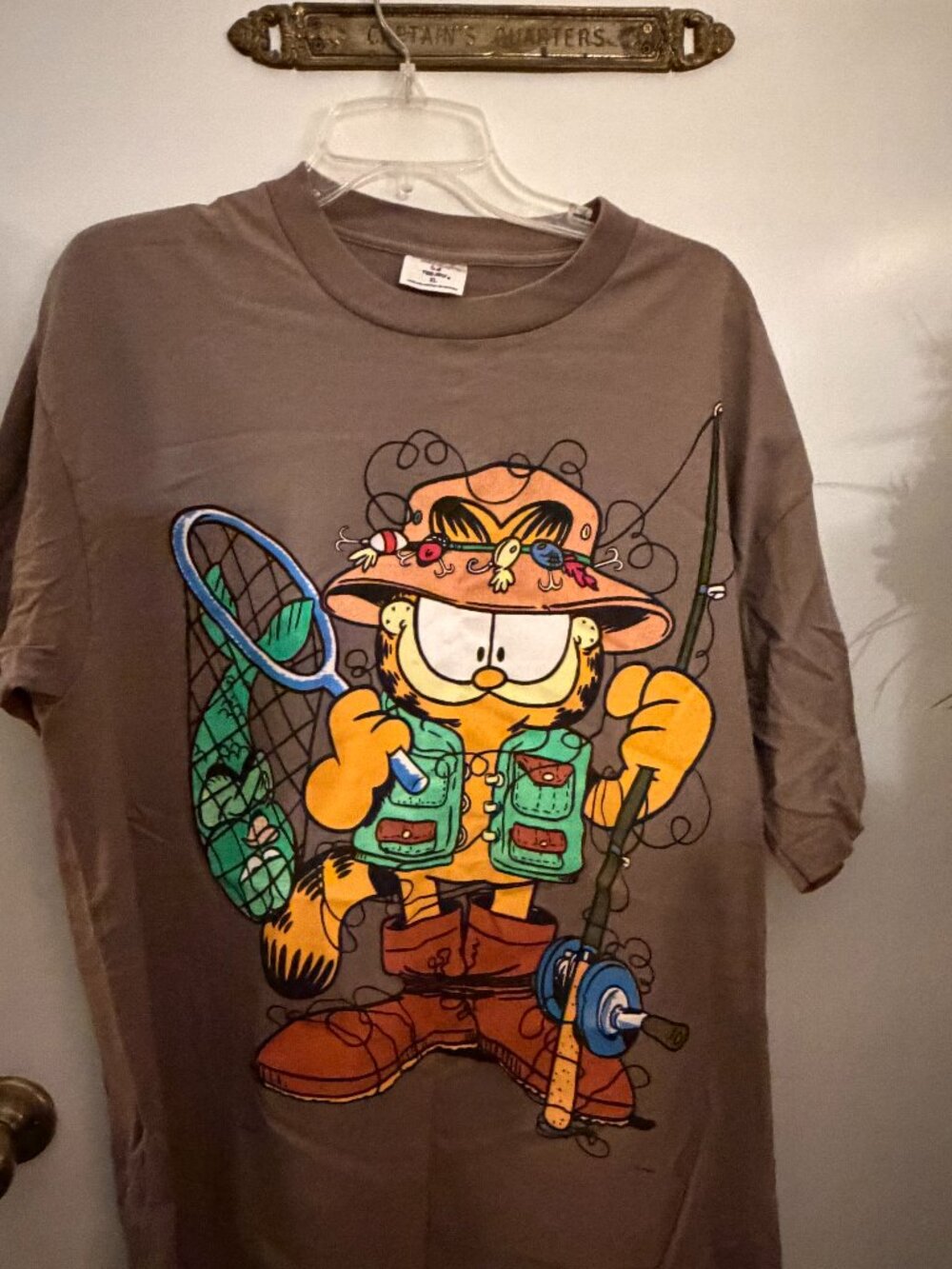 Sof Tee Made in USA by Tee Jays XL Vintage GARFIELD Fishing
